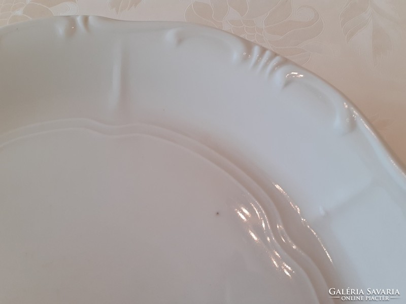 Régi Zsolnay fehér porcelán kerek tál 30 cm es kínáló nagy méretű tányér