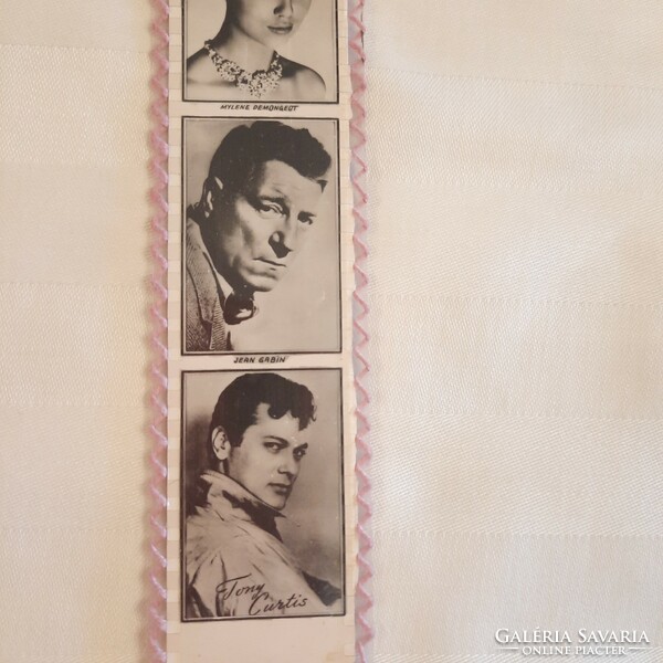 Retro bookmark with photos of popular foreign actors on both sides