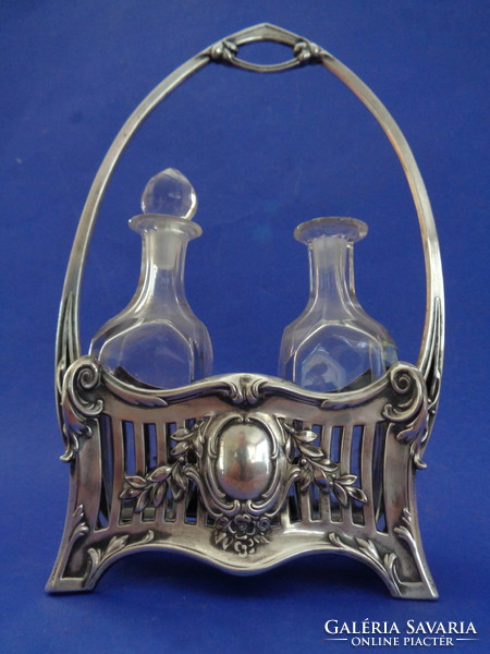 Silver oil - vinegar holder approx. 1870