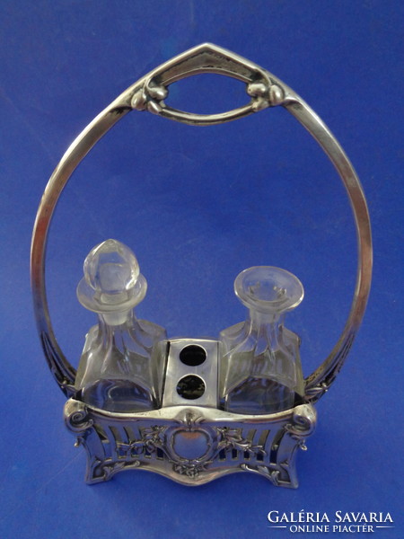 Silver oil - vinegar holder approx. 1870