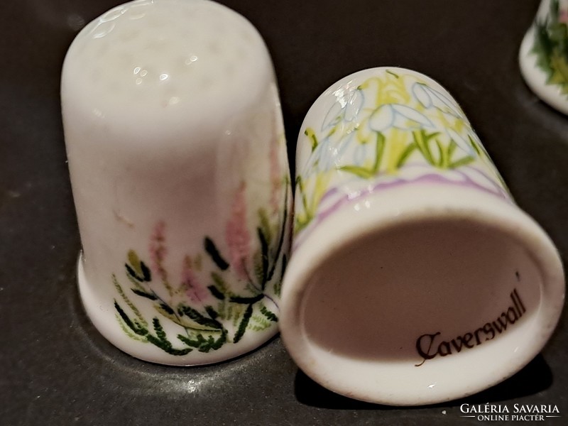 Scotland direct cowerswall English porcelain thimble selection, typical flowers of the months