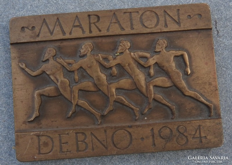 DĘBNO MARATON - 1984 - lengyel bronz emlékérem - plakett