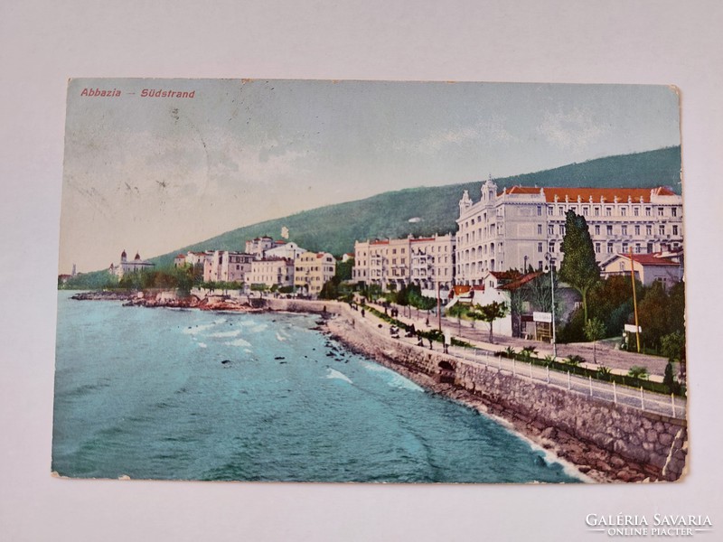 Régi képeslap Abbazia 1908 fotó levelezőlap