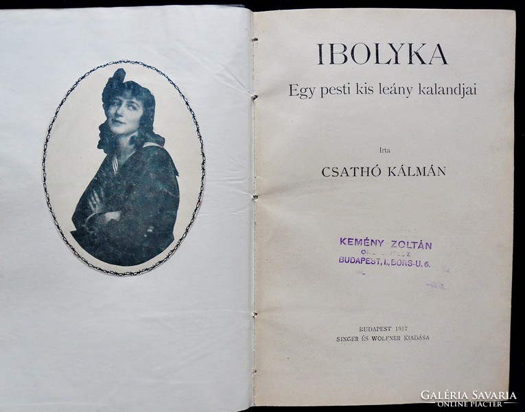 Csathó Kálmán: Ibolyka. Egy pesti kis leány kalandjai (Singer és Wolfner, 1917)