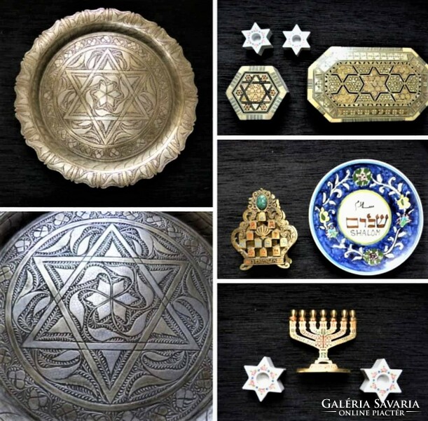 Judaica / Star of David. Box, menorah, candle holder)