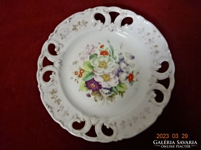 German porcelain small plate, openwork edge, diameter 20 cm. Jokai.
