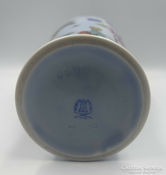 Old Herend shanghai patterned vase with lid