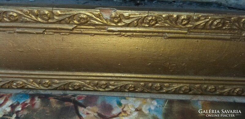 Antique gilded wooden frame 139 cm x 71 cm