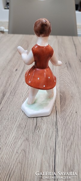 Bodrogkeresztúr pottery. Girl with a rooster.