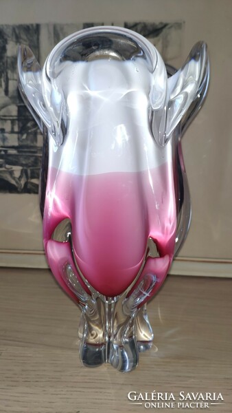 Josef hospodka large bohemian vintage art glass vase