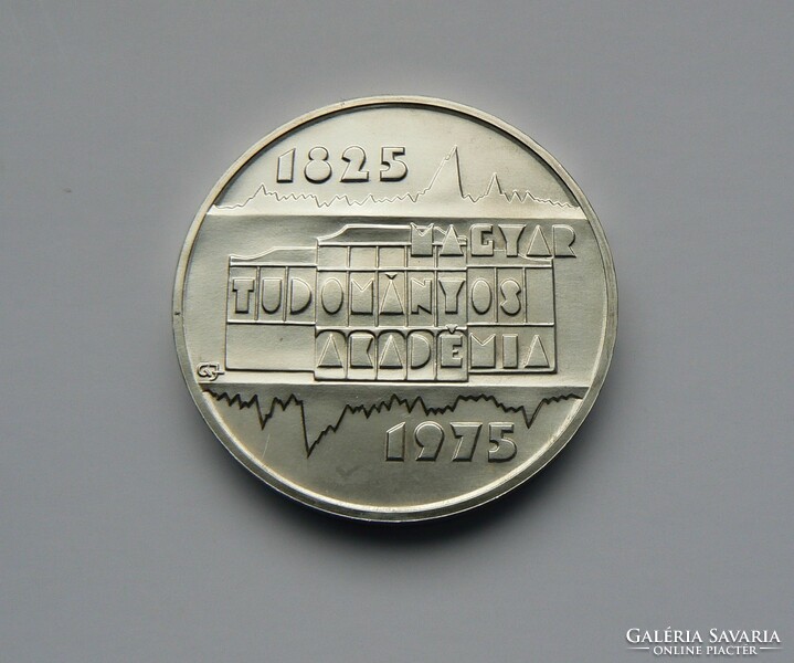 Silver 200 HUF coin, Hungarian Academy of Sciences 1975 bu, (28 g, 0.640, József Garányi) original!