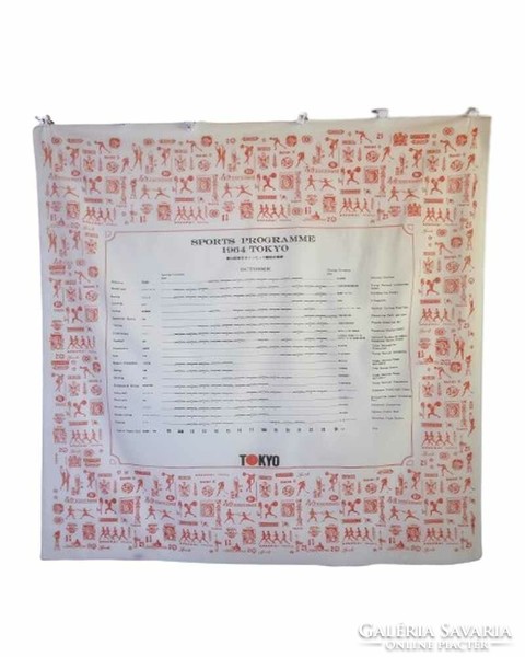 Tokyo 1964 Olympics scarf 76x76 cm. (3435) - Collector's item!