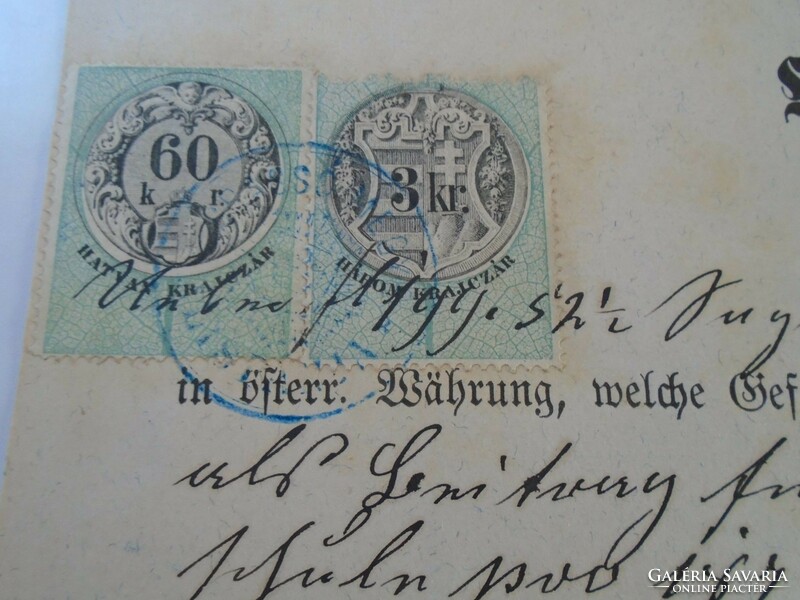 Za427.8 Old document - receipt - quittung - zeiden - black pile - 1879 - 199 frt duty stamps