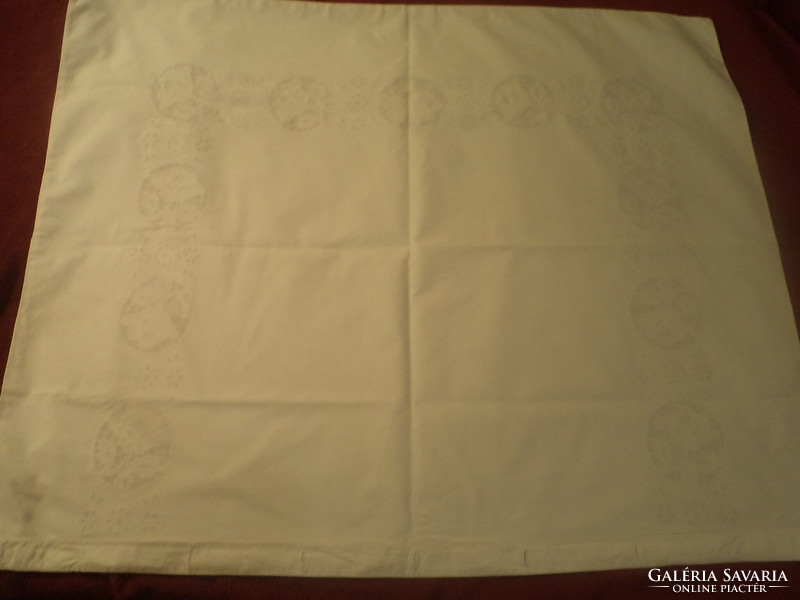 Old, madeira embroidered, monogrammed large pillowcase