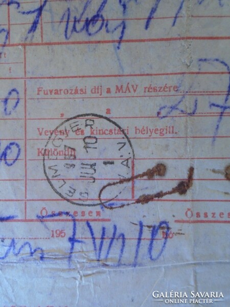 ZA431.2  Régi irat Expresszáruvevény Bélmegyer - Békéscsaba Kossuth 1957 -Vasút - MÁV