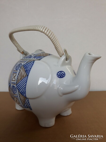 Elephant-shaped old Japanese porcelain teapot, tea spout