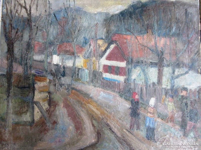Doór Ferenc:festmény, képcsarnokos, jelzezett, 69 x59,5 , 51 x 60, 5 cm, olaj, vászon.