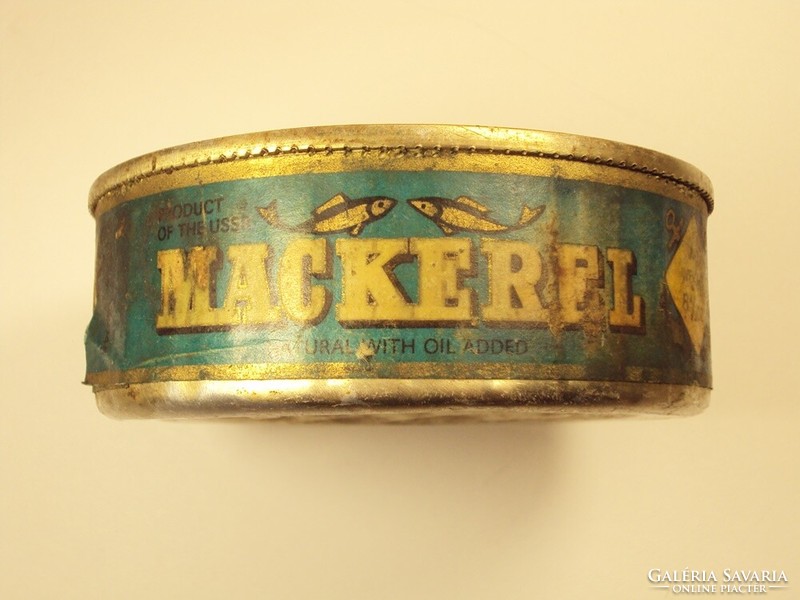 Retro Mackerel makréla hal konzerv doboz konzervdoboz - USSR Szovjet-orosz - 1980-as évekből