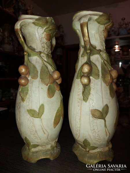 Royal dux Art Nouveau pair of acorn vases
