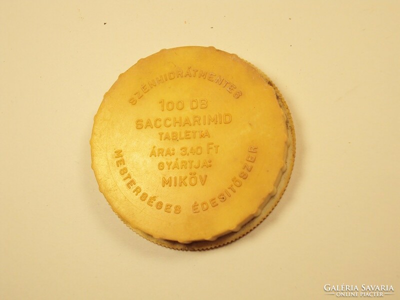 Régi retro Saccharimid tabletta édesítőszer MIKÖV gyártó 1970-es évek