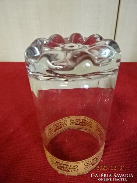Glass goblet with a thick base, six pieces, height 11 cm. Jokai.