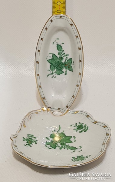 Herendi zöld Apponyi mintás porcelán tálka 2 db (2580)