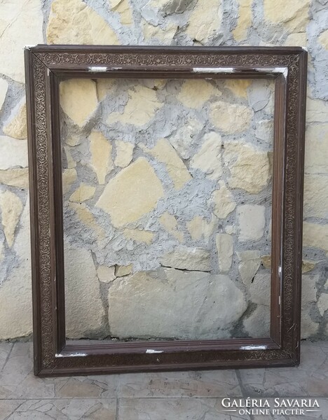 Antique brown wooden frame 83 cm x 70 cm