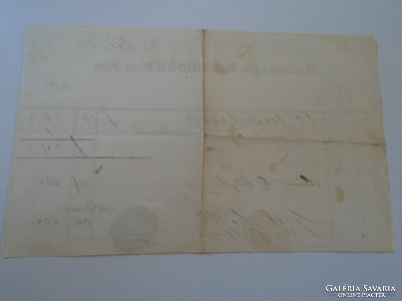 Za426.7 Old document - invoice -rechnung f.A. Broche in pest 1863 - josef pöltl - wax seal
