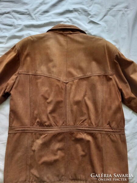 Men's brown suede leather jacket