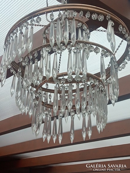 Large antique crystal chandelier