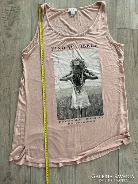 Powder pink, printed sleeveless top, top