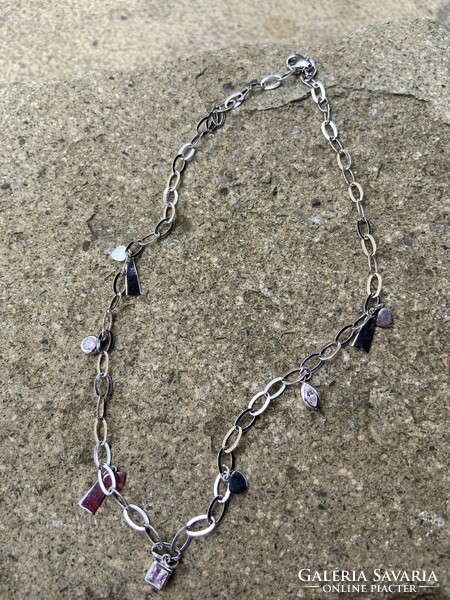 Silver chain with charms