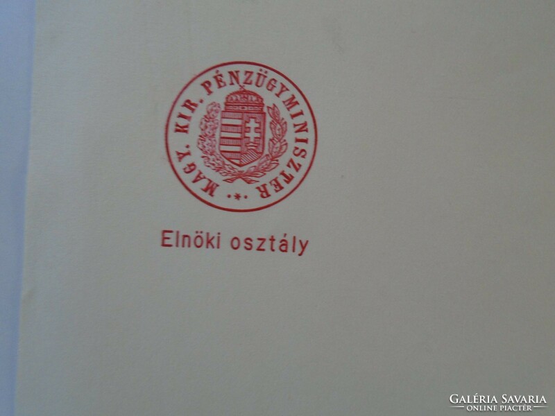 ZA432.13 Magy. Kir. Pénzügyminiszter- Dörner Aurél pm miniszteri tanácsos autográf levele  1936