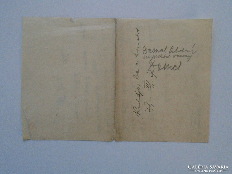ZA433.1 Demel Aladár ügyvéd (az Országos Földhitelintézet igazgatója) - kézzel írt levele 1914