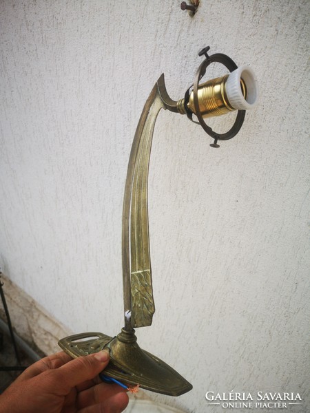 Decorative Art Nouveau copper wall arm wall lamp, original antique