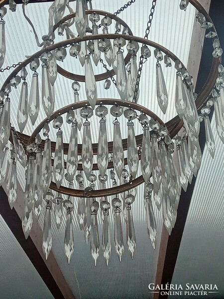 Large antique crystal chandelier
