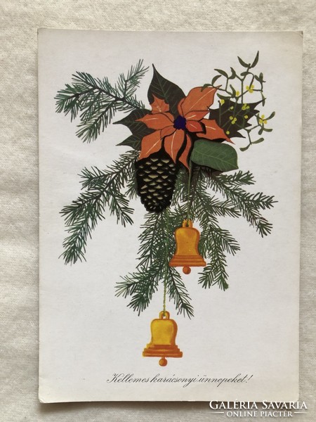 Old Christmas card with drawings - éva Gyurics drawing -2.