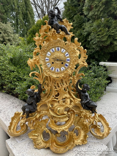 Old large figural neo-rococo fireplace clock 68cm !!!!