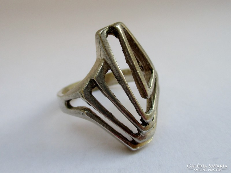 Beautiful old handmade large silver ring