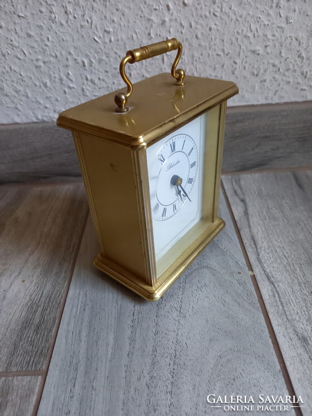 Great copper-cased West German quartz travel clock (belvedere, 17x11.3x7.3 cm)