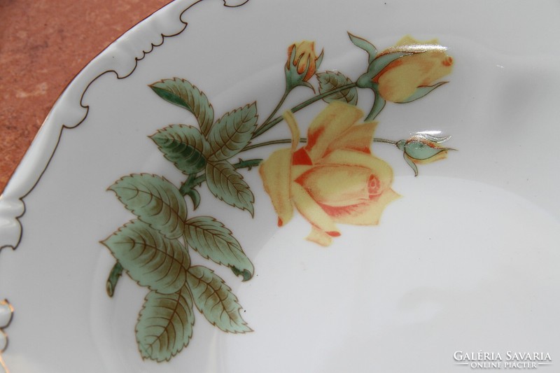 Zsolnay yellow rose deep plate 6 pcs.