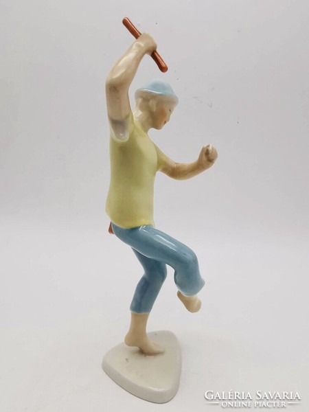 Drasche stick boy, stick dance porcelain figure