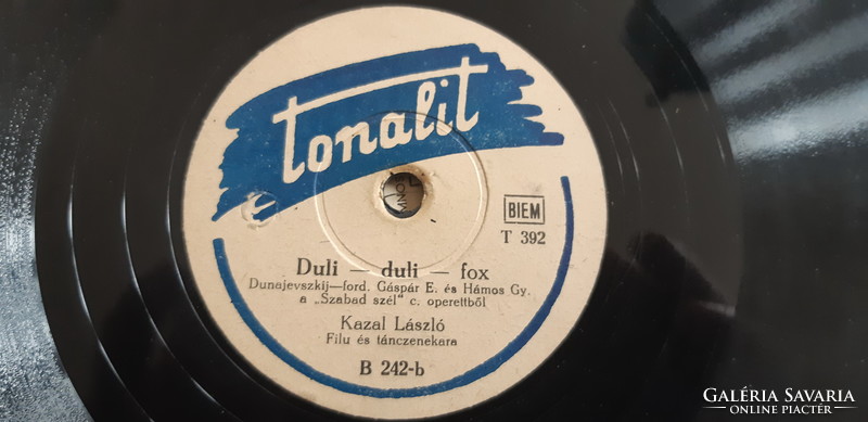 KAZAL LÁSZLÓ ÉNEKEL SELLAK GRAMOFON LEMEZ  78 - AS RPM