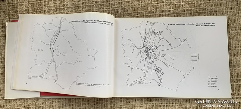 A ​100 éves Budapest tömegközlekedésének története 1873-1973, német nyelvű ritka könyv sok képpel