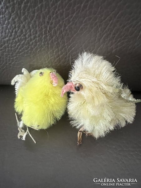 Two old Easter chenille chicks, peeps