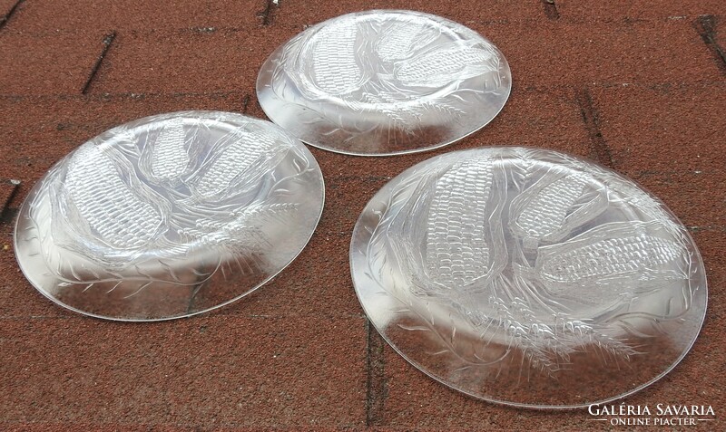 Set of 3 glass bowls with a corn pattern