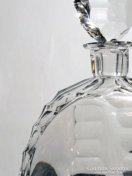 22cm Art deco likőrös palack csiszolt üveg