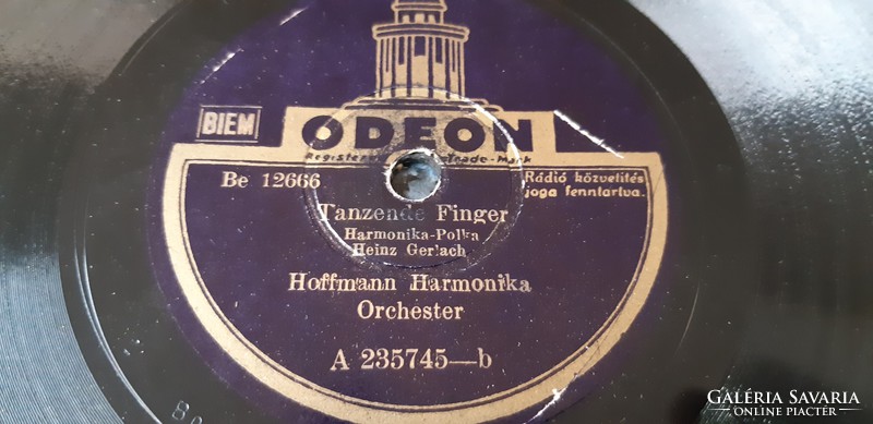HOFFMANN HARMONIKA ORCHESTER    SELLAK GRAMOFON LEMEZ  78 - AS RPM