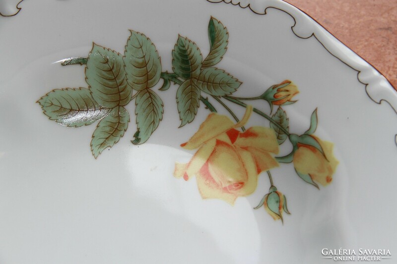 Zsolnay yellow rose deep plate 6 pcs.