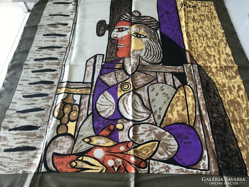 Picasso painting scarf, collector's item, 87 x 87 cm